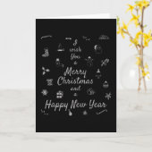 Carte Décorations de Noël Joyeux Noël Bonne Année (Fleur jaune)