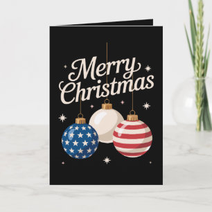 Carte Décorations de Noël patriotiques drapeau américain