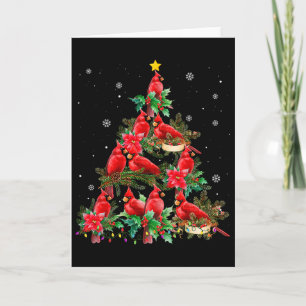 Carte Décorations de Noël vintage Cardinal Oiseaux Guirl