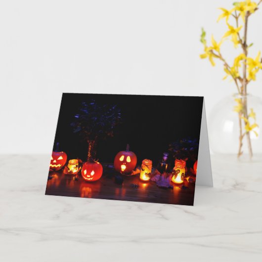Carte Décorations Halloween sûres (Fleur jaune)