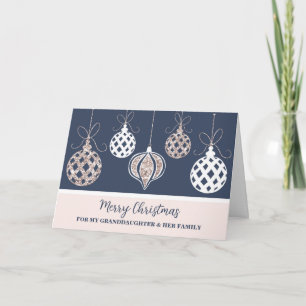 Carte Décorations Petite-fille et famille Joyeux Noël