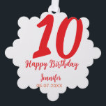Carte Décorative 10e anniversaire ajouter nom date année rouge modè<br><div class="desc">conception modifiable</div>