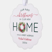 Carte Décorative 1er Noël dans notre nouvelle maison Verdure Wreath (Gauche)