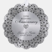 Carte Décorative 25e anniversaire du Mariage BlackMandala sur l'arg (Verso)