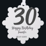Carte Décorative 30e anniversaire ajouter nom date année noir modèl<br><div class="desc">conception modifiable</div>