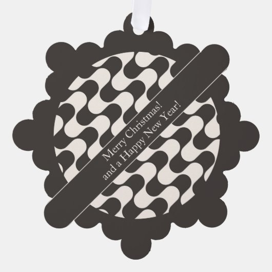 Carte Décorative Abstract Waves Black and White with Text (Recto)