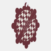 Carte Décorative Abstract Waves Red and White with Text (Droite)