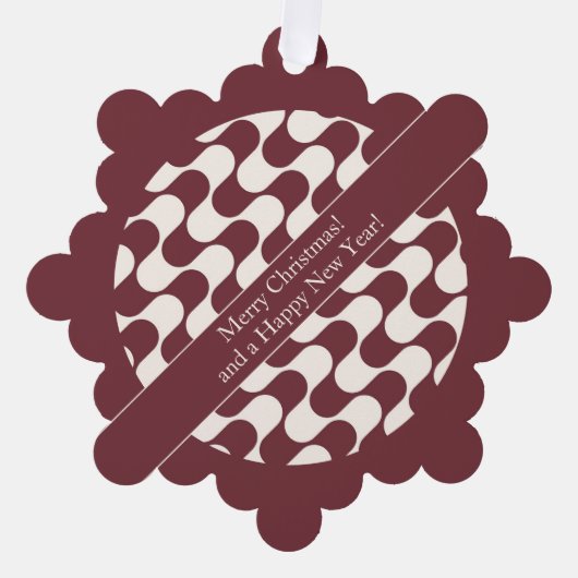 Carte Décorative Abstract Waves Red and White with Text (Recto)