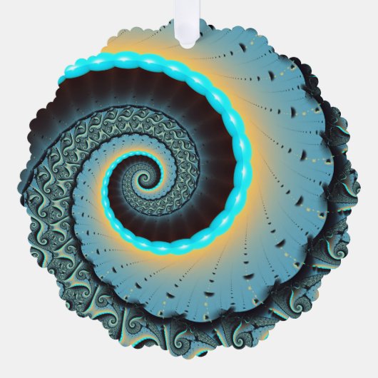 Carte Décorative Abstraite spirale d'art fractal bleu turquoise ora (Recto)