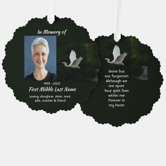 Carte Décorative Aigrette blanche Oiseau Mémorial Cadeau (Recto/Verso)