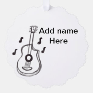 Carte Décorative Ajouter votre nom texte brun acoustique guitare éd