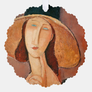Carte Décorative Amedeo Modigliani - Jeanne Hebuterne en grand Casq