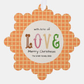Carte Décorative Amour de Noël Typographie Personnalisée (Recto)