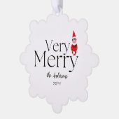 Carte Décorative amusement très joyeux Noël elf vacances en famille (Gauche)