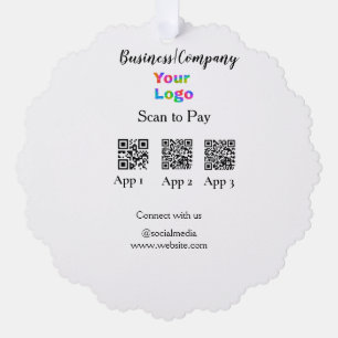 Carte Décorative Analyser pour payer le logo de l'entreprise Q R co