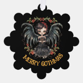 Carte Décorative Ange de Noël gothique sombre (Recto)