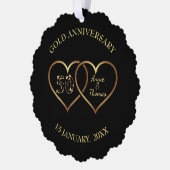 Carte Décorative Anniversaire du Mariage Gold Hearts (Gauche)