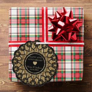 Carte Décorative Anniversaire du Mariage Mandala en or et en noir