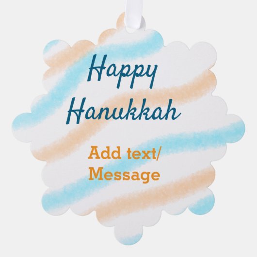 Carte Décorative Aqua orange happy Hanoukka ajouter un nom message (Recto)
