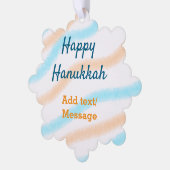 Carte Décorative Aqua orange happy Hanoukka ajouter un nom message (Gauche)