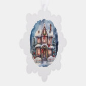 Carte Décorative Aquarelle Joyeux Noël Maison confortable (Droite)