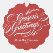 Carte Décorative Aquarelle Noël Vert Vert Mariage de couronne Photo (Verso)