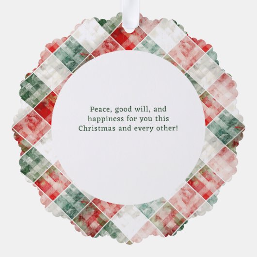 Carte Décorative Aquarelle rustique Photo Plaid Noël (Verso)