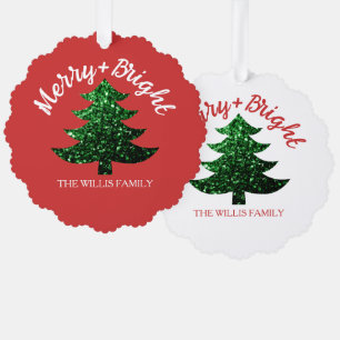 Carte Décorative Arbre de Noël joyeux brillant personnalisé avec no