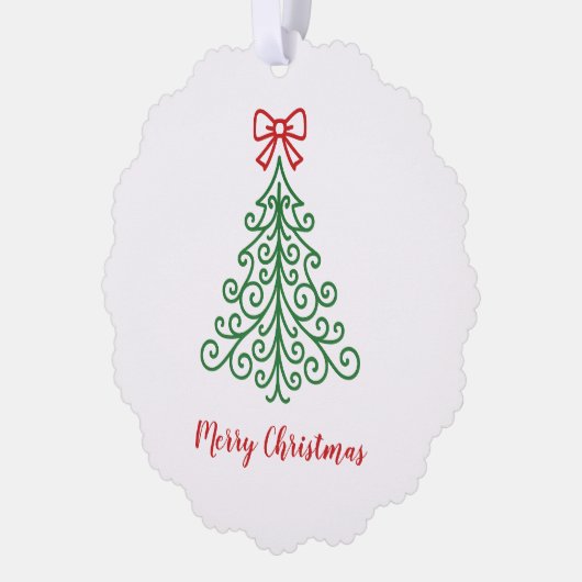 Carte Décorative Arbre simple avec bow Noël moderne (Gauche)