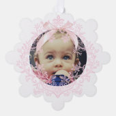 Carte Décorative arc rose Baptême merci (Recto)