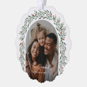 Carte Décorative Arc vert Script photo Noël (Gauche)