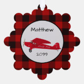 Carte Décorative Avion du pôle Nord de Noël - étiquette cadeau - (Verso)