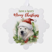 Carte Décorative Avoir Une Béarche Joyeux Ours Polaire De Noël Drôl (Recto)