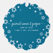 Carte Décorative Baby First Hanoukka Photo Flakes Grand-parents (Verso)