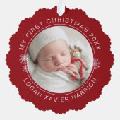 Carte Décorative Baby's First Christmas Keepsake Photo (Verso)