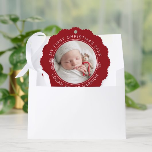 Carte Décorative Baby's First Christmas Keepsake Photo (Enveloppe)