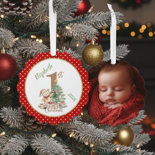 Carte Décorative Baby's First Christmas Photo