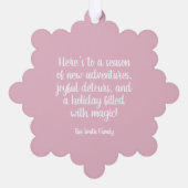 Carte Décorative Balise de cadeaux et d'ornement de Noël rose (Verso)