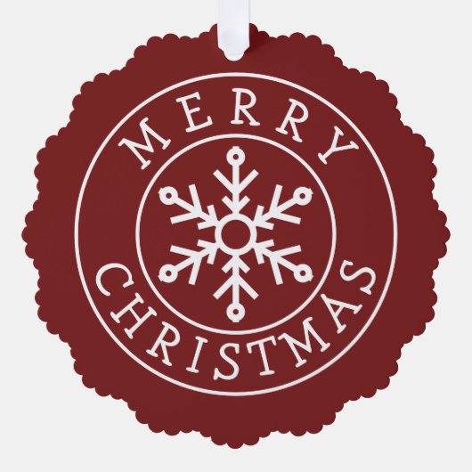 Carte Décorative Balise Joyeux Noël Snowflake (Recto)