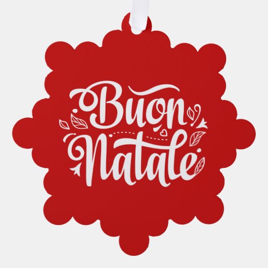 Carte Décorative Balise rouge simple Buon Natale (Recto)