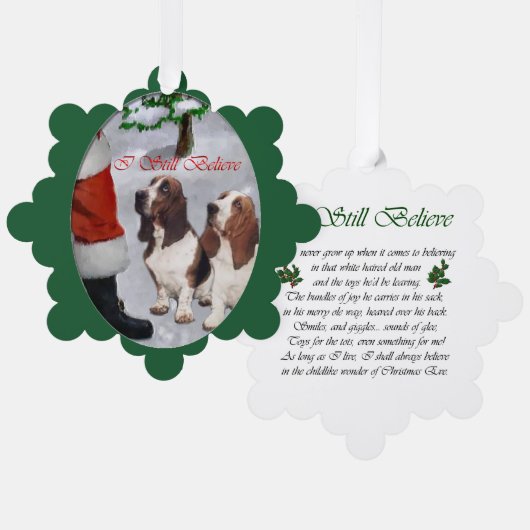 Carte Décorative Basset Hound Cadeaux de Noël (Recto/Verso)