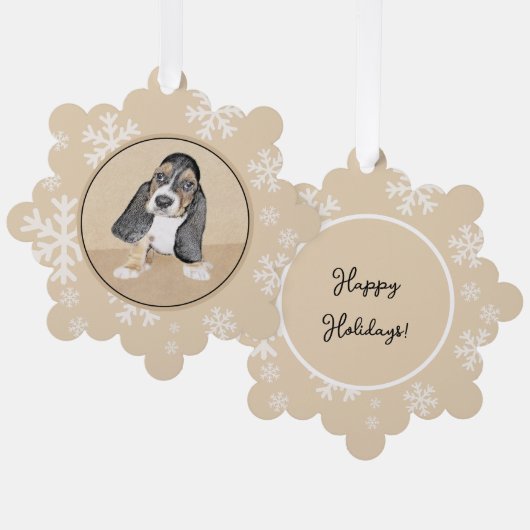 Carte Décorative Basset Hound Peinture Chiot - Art Chien original (Recto/Verso)