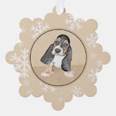 Carte Décorative Basset Hound Peinture Chiot - Art Chien original (Recto)