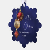 Carte Décorative Baubles blancs bleus Noël (Gauche)