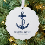 Carte Décorative Beach House Bateau Ancre Mariage Faveurs Personnal<br><div class="desc">Ajoutez vos noms à cette jolie carte Ornament personnalisée en utilisant le bouton "Personnaliser" ci-dessus ! La carte Ornament présente un design nautique qui plairait à tous les amateurs de plaisance. Grand swag pour votre bateau,  passagers,  fêtes de mariage et autres célébrations spéciales d'anniversaire.</div>