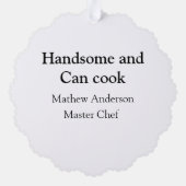 Carte Décorative Beau et peut cuisiner ajouter nom master chef date (Verso)