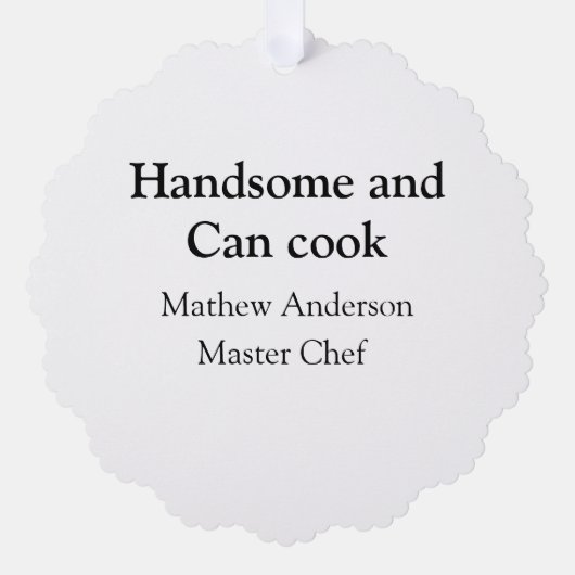 Carte Décorative Beau et peut cuisiner ajouter nom master chef date (Recto)