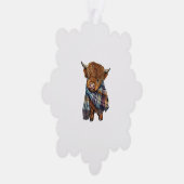 Carte Décorative Bébé De Vache De West Highland Avec Écharpe Plaid (Droite)