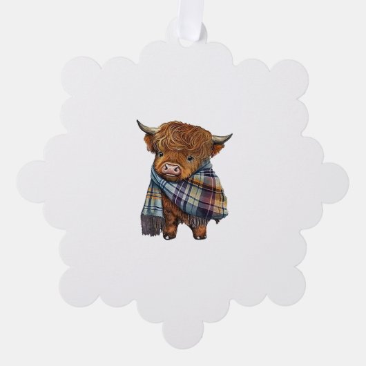 Carte Décorative Bébé De Vache De West Highland Avec Écharpe Plaid (Recto)