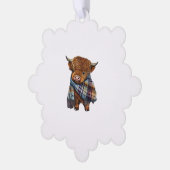 Carte Décorative Bébé De Vache De West Highland Avec Écharpe Plaid (Gauche)